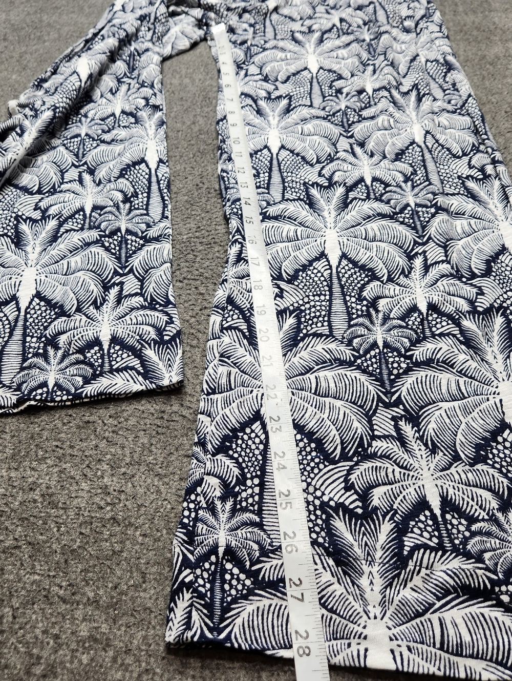 C&C California Wide Leg Pants Palm Print Linen Blend Boho Beach S - Picture 2 of 8